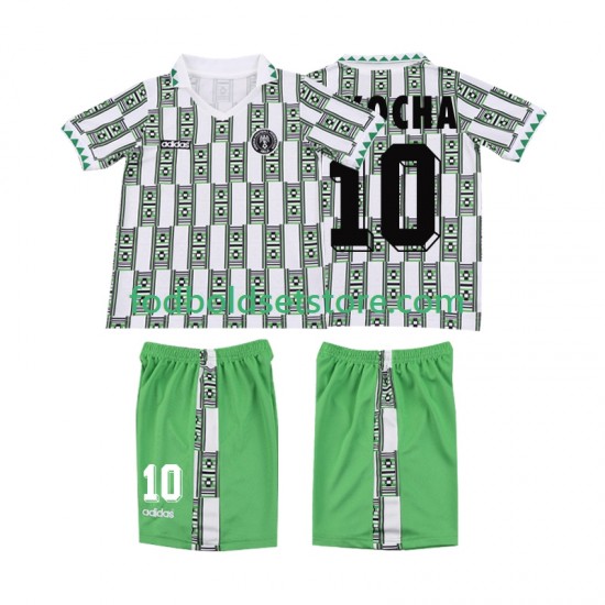 Nigeria Trøje OKOCHA 10 Retro Udebane 1994 Kort ærmer ,Børn Fodboldsæt