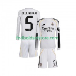 Real Madrid Trøje Jude Bellingham 5 Hjemmebane 2025-2026 Lange ærmer ,Børn Fodboldsæt