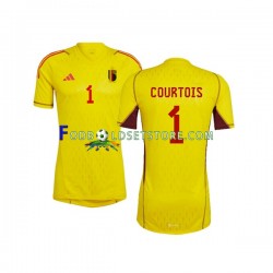 Belgien Trøje Courtois 1 Målmand Udebane World Cup 2022 Kort ærmer ,Mænd