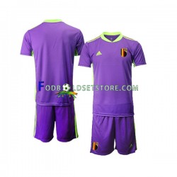 Belgien Trøje Courtois 1 Målmand Udebane 2021-2022 Kort ærmer ,Børn Fodboldsæt