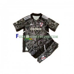 CA River Plate Trøje 2023 Målmand Hjemmebane Kort ærmer ,Børn Fodboldsæt