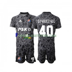 2022-2023 Trøje Dinamo Zagreb Livakovic 40 Målmand Hjemmebane Kort ærmer ,Børn Fodboldsæt
