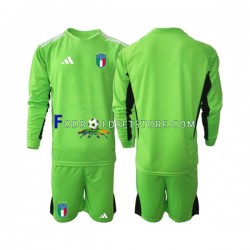 Italien Trøje 2023 Målmand Hjemmebane Lange ærmer ,Børn Fodboldsæt