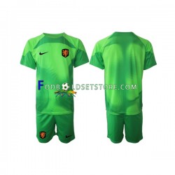 Holland Trøje Målmand Udebane World Cup 2022 Kort ærmer ,Børn Fodboldsæt