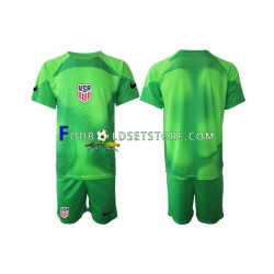 USA Trøje Målmand 4. Valg World Cup 2022 Kort ærmer ,Børn Fodboldsæt