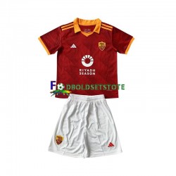 AS Roma Trøje 4. Valg 2023-2024 Kort ærmer ,Børn Fodboldsæt