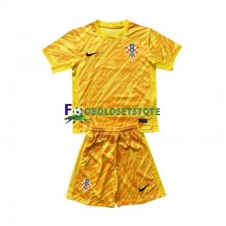 Kroatien Trøje Målmand Hjemmebane Euro 2024 Kort ærmer ,Børn Fodboldsæt