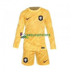 Holland Trøje Målmand Udebane Euro 2024 Lange ærmer ,Børn Fodboldsæt