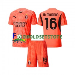 AC Milan Trøje Mike Maignan 16 Målmand 4. Valg 2024-2025 Kort ærmer ,Børn Fodboldsæt