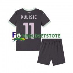 AC Milan Trøje Pulisic 11 3. Valg 2024-2025 Kort ærmer ,Børn Fodboldsæt
