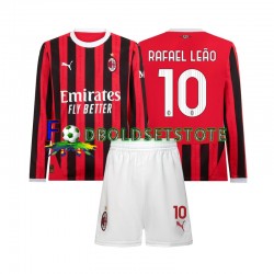 AC Milan Trøje Rafael Leao 10 Hjemmebane 2024-2025 Lange ærmer ,Børn Fodboldsæt