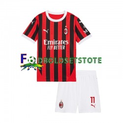 AC Milan Trøje ibrahimovic 11 Hjemmebane 2024-2025 Kort ærmer ,Børn Fodboldsæt