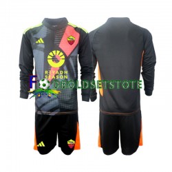 AS Roma Trøje Målmand Hjemmebane 2024-2025 Lange ærmer ,Børn Fodboldsæt