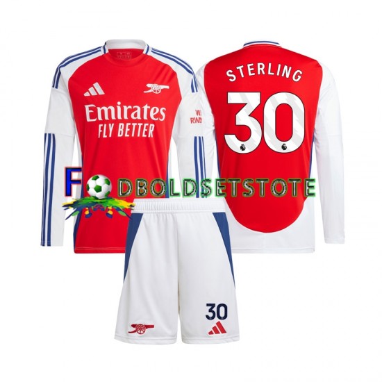 Arsenal Trøje Raheem Sterling 30 Hjemmebane 2024-2025 Lange ærmer ,Børn Fodboldsæt Arsenal Trøje Raheem Sterling 30 Hjemmebane 2024-2025 Lange ærmer ,Børn Fodboldsæt