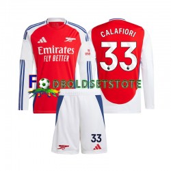 Arsenal Trøje Riccardo Calafiori 33 Hjemmebane 2024-2025 Lange ærmer ,Børn Fodboldsæt
