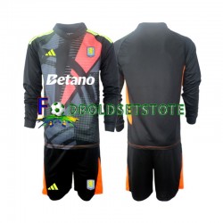 Aston Villa Trøje Målmand Hjemmebane 2024-2025 Lange ærmer ,Børn Fodboldsæt