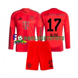 FC Bayern München Trøje Michael Olise 17 Hjemmebane 2024-2025 Lange ærmer ,Børn Fodboldsæt