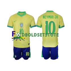 Brasilien Trøje Neymar JR 10 Hjemmebane 2024 Kort ærmer ,Børn Fodboldsæt