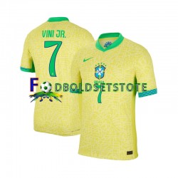 Brasilien Trøje VINI JR 7 Hjemmebane 2024 Kort ærmer ,Mænd