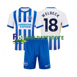 Brighton Hove Albion Trøje WELBECK 18 Hjemmebane 2024-2025 Kort ærmer ,Børn Fodboldsæt