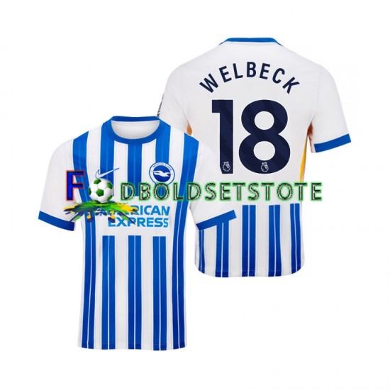 Brighton Hove Albion Trøje WELBECK 18 Hjemmebane 2024-2025 Kort ærmer ,Mænd Brighton Hove Albion Trøje WELBECK 18 Hjemmebane 2024-2025 Kort ærmer ,Mænd