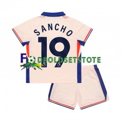 Chelsea Trøje Jadon Sancho 19 Udebane 2024-2025 Kort ærmer ,Børn Fodboldsæt