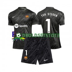 FC Barcelona Trøje Ter Stegen 1 Målmand 3. Valg 2024-2025 Kort ærmer ,Børn Fodboldsæt
