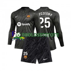 FC Barcelona Trøje Wojciech Szczesny 25 Målmand Udebane 2024-2025 Lange ærmer ,Børn Fodboldsæt
