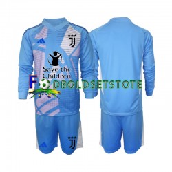 Juventus Trøje Blå Målmand Hjemmebane 2024-2025 Lange ærmer ,Børn Fodboldsæt