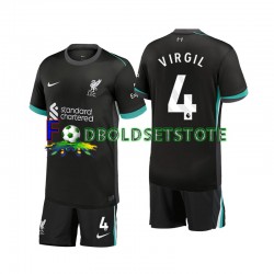 Liverpool Trøje Virgil 4 Udebane 2024-2025 Kort ærmer ,Børn Fodboldsæt