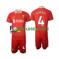 Liverpool Trøje Virgil 4 Hjemmebane 2024-2025 Kort ærmer ,Børn Fodboldsæt