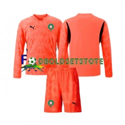 Marokko Trøje Målmand Hjemmebane 2024 Lange ærmer ,Børn Fodboldsæt