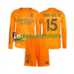 Real Madrid Trøje Arda Guler 15 Udebane 2024-2025 Lange ærmer ,Børn Fodboldsæt