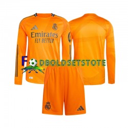 Real Madrid Trøje Udebane 2024-2025 Lange ærmer ,Børn Fodboldsæt