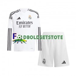 Real Madrid Trøje Hjemmebane 2024-2025 Lange ærmer ,Børn Fodboldsæt