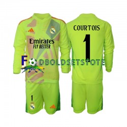 Real Madrid Trøje COURTOIS 1 Målmand 4. Valg 2024-2025 Lange ærmer ,Børn Fodboldsæt
