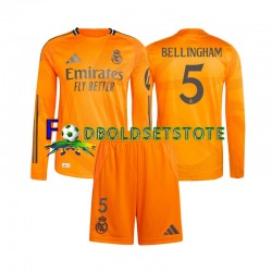 Real Madrid Trøje Jude Bellingham 5 Udebane 2024-2025 Lange ærmer ,Børn Fodboldsæt