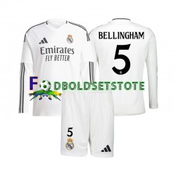 Real Madrid Trøje Jude Bellingham 5 Hjemmebane 2024-2025 Lange ærmer ,Børn Fodboldsæt