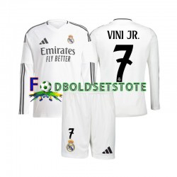 Real Madrid Trøje Vinicius Junior 7 Hjemmebane 2024-2025 Lange ærmer ,Børn Fodboldsæt