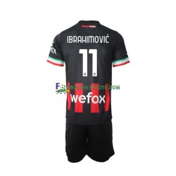 2022-2023 AC Milan Trøje Ibrahimovic 11 Hjemmebane Kort ærmer ,Børn Fodboldsæt