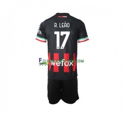 2022-2023 AC Milan Trøje Rafael Leao 17 Hjemmebane Kort ærmer ,Børn Fodboldsæt