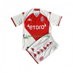 2022-2023 AS Monaco Trøje Hjemmebane Kort ærmer ,Børn Fodboldsæt