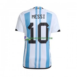 Argentina Trøje Lionel Messi 10 Hjemmebane World Cup 2022 Kort ærmer ,Mænd