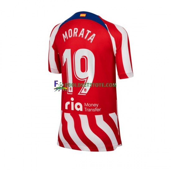 2022-2023 Atlético Madrid Trøje Alvaro Morata 19 Hjemmebane Kort ærmer ,Mænd