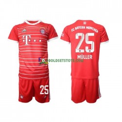 2022-2023 FC Bayern München Trøje Muller 25 Hjemmebane Kort ærmer ,Børn Fodboldsæt