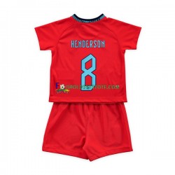 England Trøje Henderson 8 Udebane World Cup 2022 Kort ærmer ,Børn Fodboldsæt