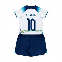 England Trøje Sterling 10 Hjemmebane World Cup 2022 Kort ærmer ,Børn Fodboldsæt