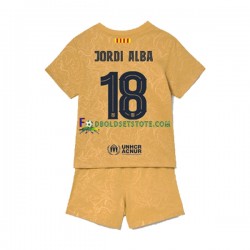 2022-2023 FC Barcelona Trøje Jordi Alba 18 Udebane Kort ærmer ,Børn Fodboldsæt