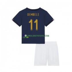 Frankrig Trøje Dembele 11 Hjemmebane World Cup 2022 Kort ærmer ,Børn Fodboldsæt Frankrig Trøje Dembele 11 Hjemmebane World Cup 2022 Kort ærmer ,Børn Fodboldsæt