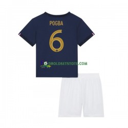 Frankrig Trøje Pogba 6 Hjemmebane World Cup 2022 Kort ærmer ,Børn Fodboldsæt Frankrig Trøje Pogba 6 Hjemmebane World Cup 2022 Kort ærmer ,Børn Fodboldsæt